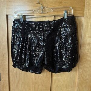 Black sequin shorts